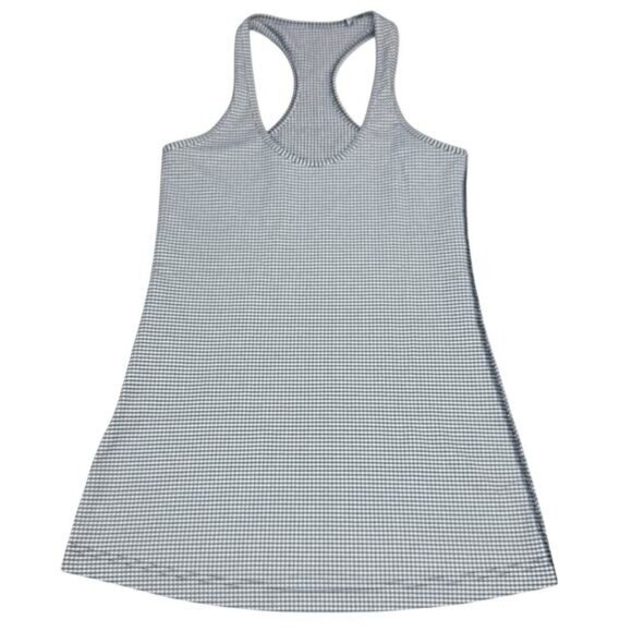 Lululemon Cool Racerback Gingham Luon White Black Size 6 - Picture 5 of 7